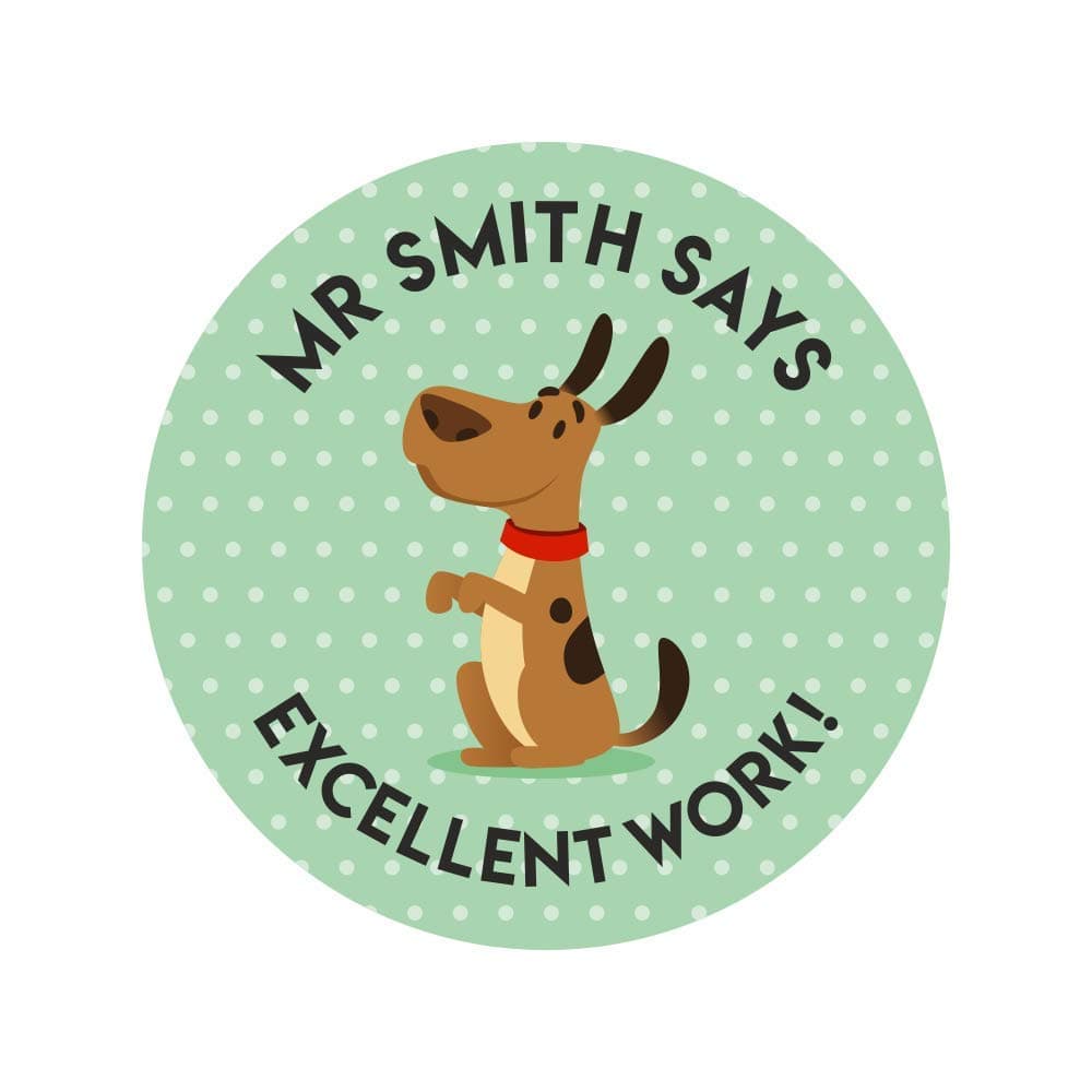 Customisable Excellent Work Teacher Stickers for Teachers, Parents & Schools