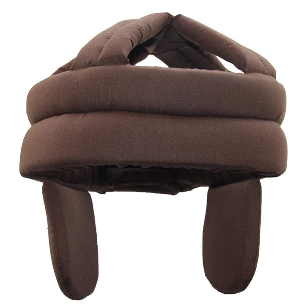 Elderly Hat Health Protection Breathable Anti Shock Cap Anti Fall Head Sponge Safety Protection Helmet,Brown
