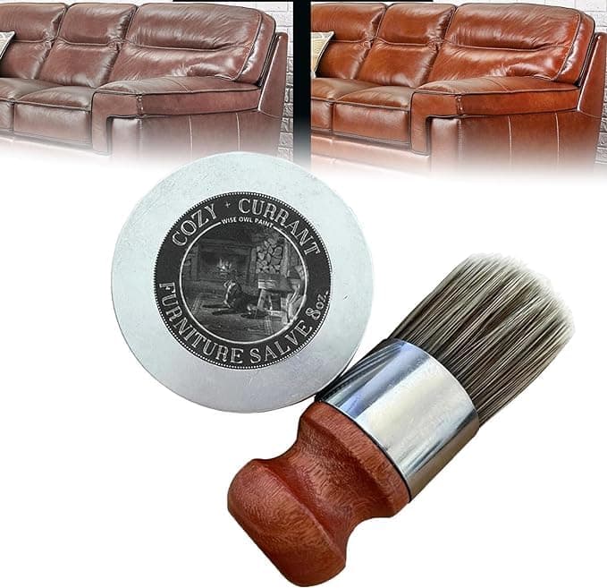 QX YUSAOUG Wise Owl Furniture Salve for Leather, Leather Salve for Furniture, Leather Furniture Salve and Brush, Wise Owl Paint, Furniture Salve Leather, Leather Salve and Brush