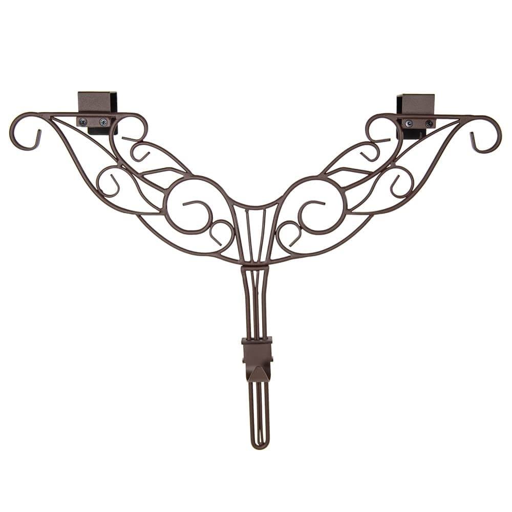 [Front Door WREATH HANGER] - Antler Design | ADJUSTABLE Hook Length for Tall and Small Doors | PADDING to Prevent Damage like Scratch and Dents | Heavy Duty Cast Iron Metal Hangar (Brown)