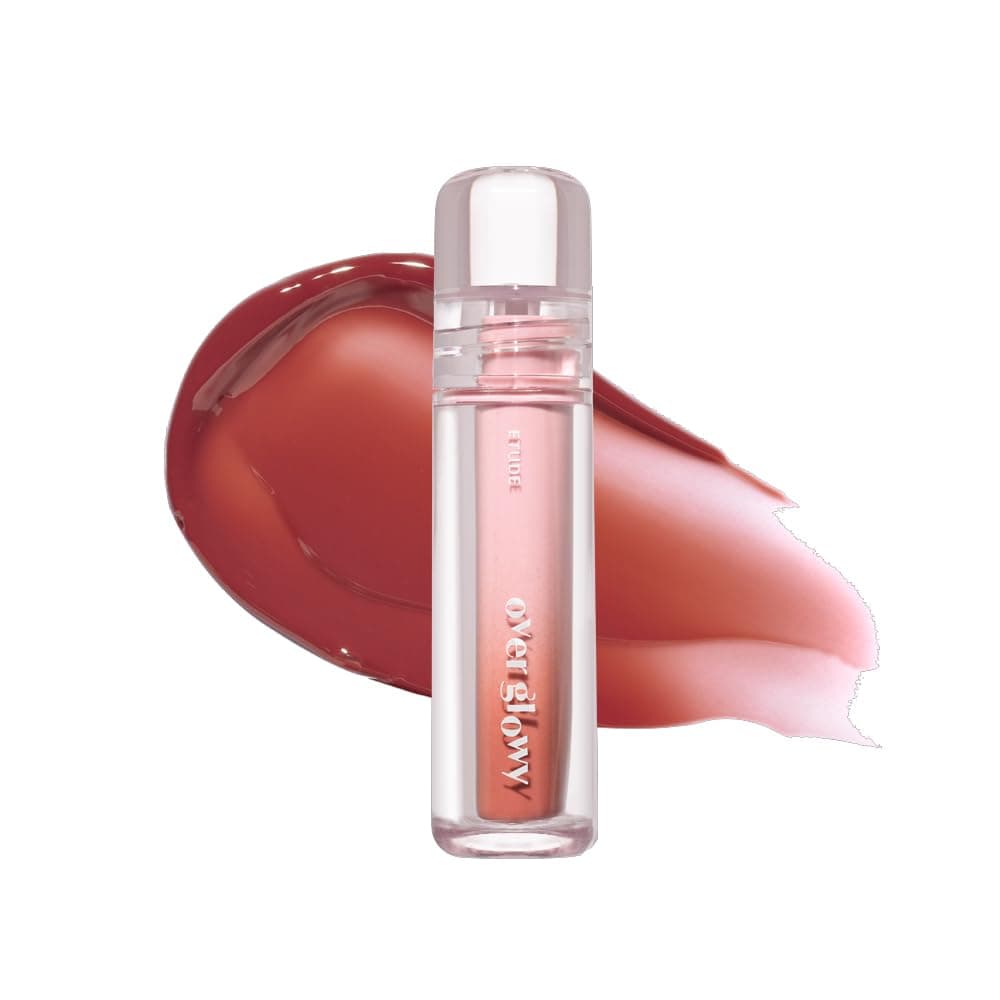 Over Glowy Lip Stain Tint #4 Milk Brew | Non-Sticky Vegan Lip Tint | Moisturized & Long-lasting Lip Gloss | Daily Lip Stain for Dry Lips, Korean Makeup, K-beauty