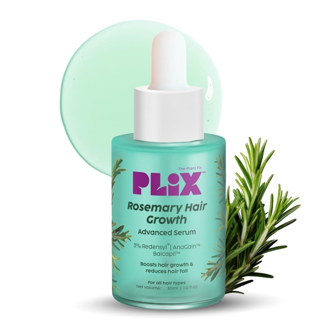 PLIX - THE PLANT FIX Rosemary Hair Growth Serum with 3% Redensyl, 4% AnaGain, 3% Baicapil, 30 ml | Stimulates Hair Growth, Increase Hair Density & Thickens Hair | For Men & Women