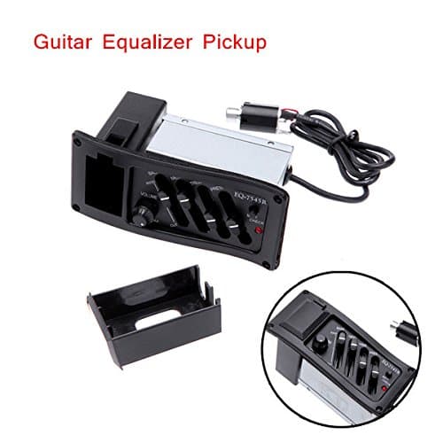 eKugo(TM)High Quality Acoustic Guitar Preamp Amplifier Tuner 4-Band EQ Guitar Equalizer Piezo Pickup Pre-Amp