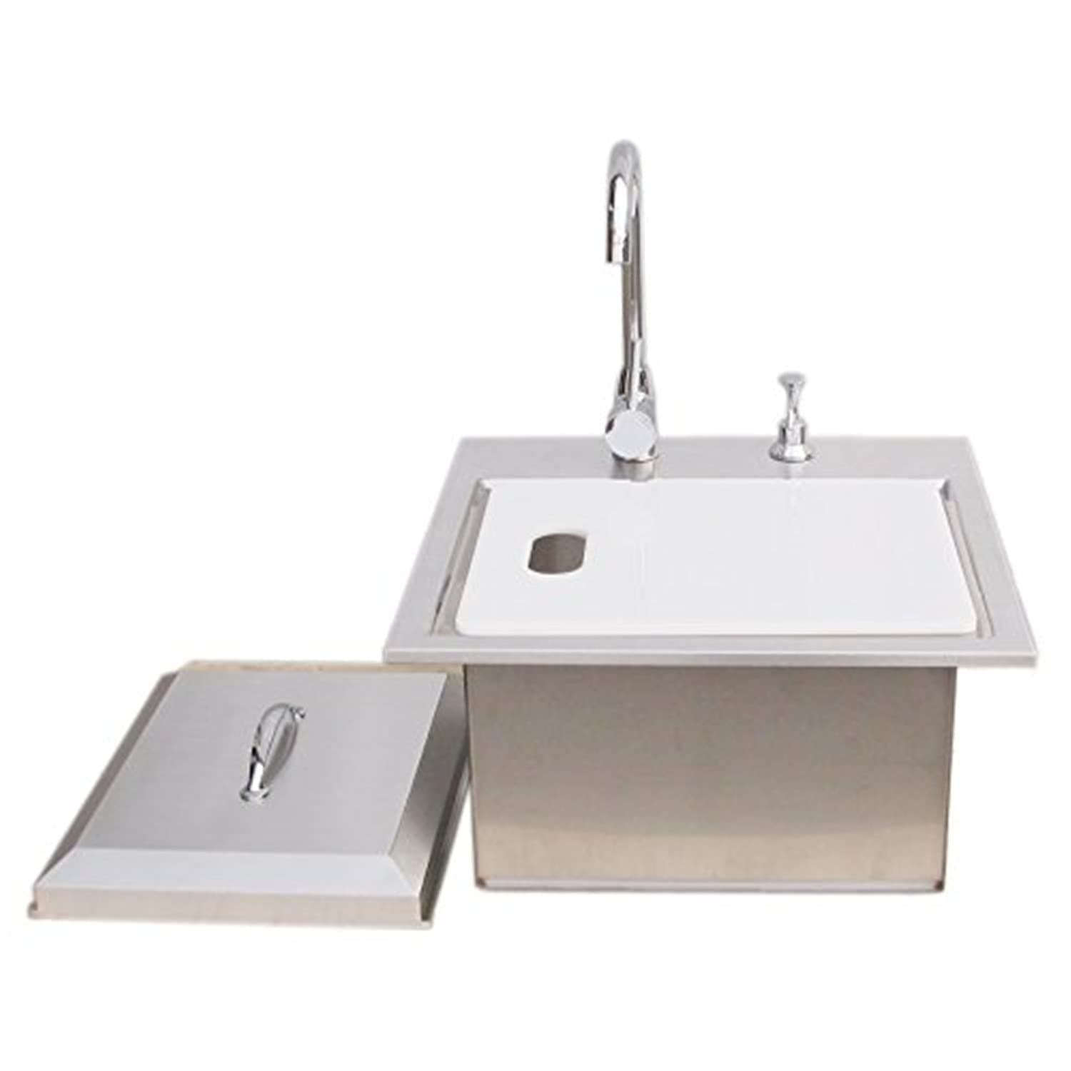 Sunstone Drop in Sink with Hot and Cold Water Faucet and Cutting Board