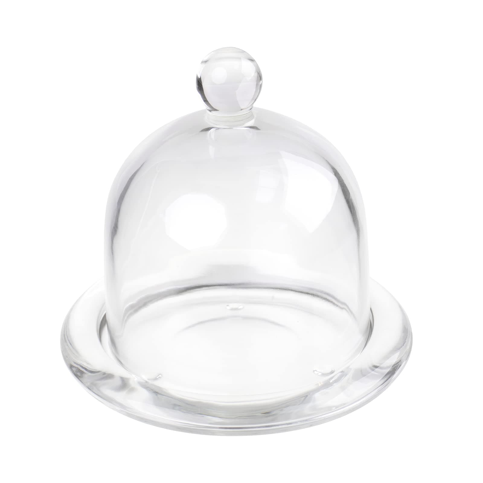 KVMORZE Glass Dessert Dome with Base, Mini Decorative Cake Tray with Glass Dome Cover, Cake Fruit Display Server Tray for Kitchen, Party, Weddings, Appetizer Dessert and Cheese Serving Platter
