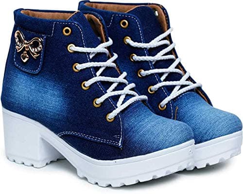 Women's and Girls High Ankle Denim Stylish Boots