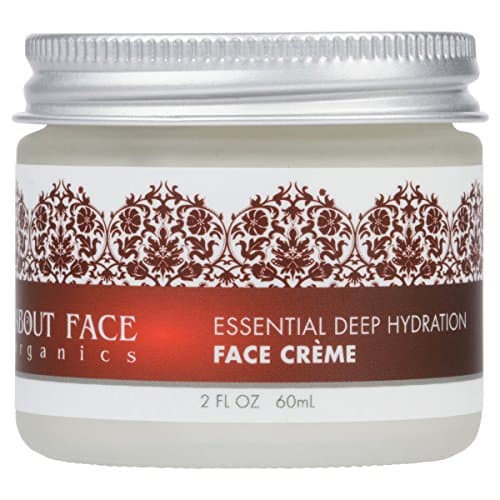 About Face Organics Deep Hydration Face Cream with DMAE, Hyaluronic Acid, MSM, Vitamin E | 76% Organic | Paraben, Cruelty Free | 2 Oz