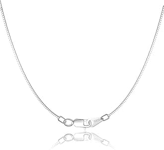 Jewlpire 925 Sterling Silver Chain 0.8mm Box Chain Lobster Claw Clasp - Italian Necklace Chain - Super Thin & Strong - Friendly Price & Quality 16/18/20/22/24 Inch