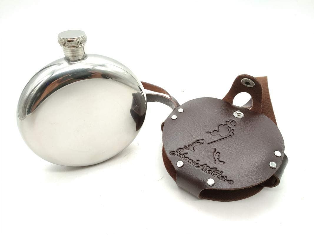 Hip Flask with Pouch 8oz (1 Piece) (Material: Stainless Steel, Capacity: 236 ml)