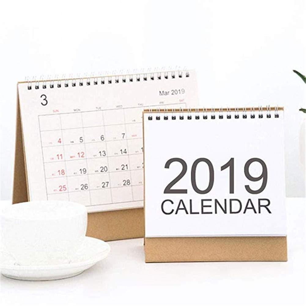 Yeaphy Desk Calendars 2018-2019 Desktop Flip Calendar Stand Up Office Planner Table for Home Office Bedroom