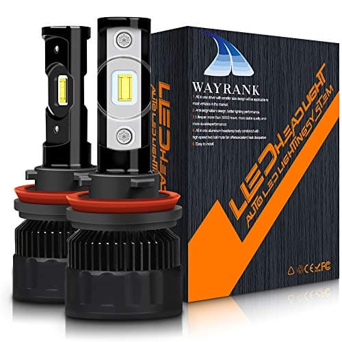 Wayrank H11 LED Headlight Bulb, H8 H9 10000LM Conversion Kit Super Bright CSP Chips 6000K Cool Xenon White