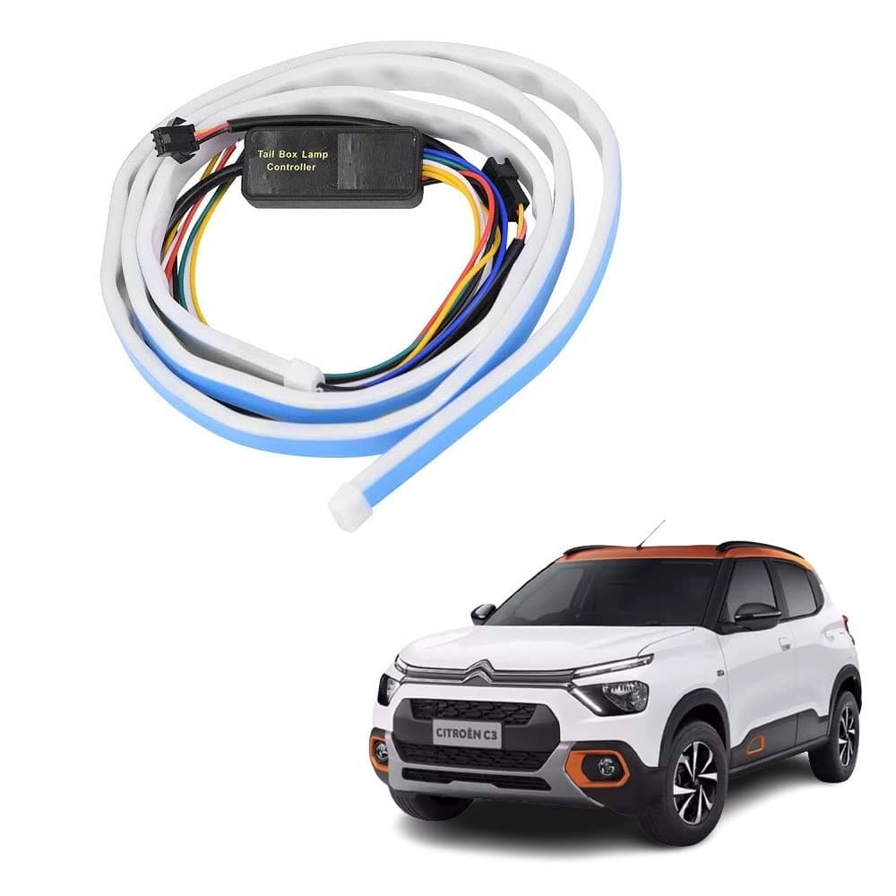 SPREADX Car LED Trunk/Dicky/Diggi/Boot/Tail Light Strip with Brake Turn Signal Suitable for Citroen C3