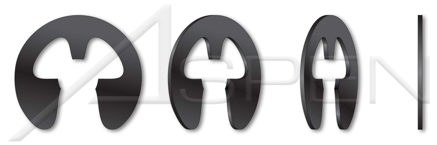 (3000 pcs) 0.219", E-Retaining Rings, SAE 1060-1090 Carbon Steel, Phosphate Coated