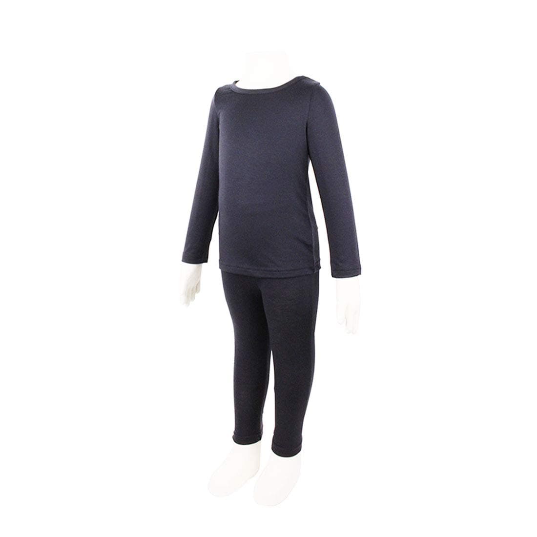 Children's Soft & Light Tencel Functional Underwear Innerwear Long Johns Top & Bottom Set (5~6Y, Charcoal)