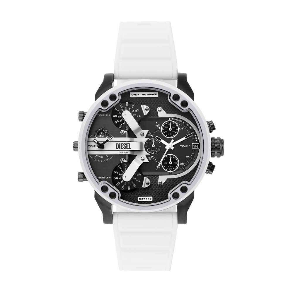 Diesel Mr. Daddy Watch for Men, Quartz Multifunctional Movement with Leather, Nylon or Silicone Strap