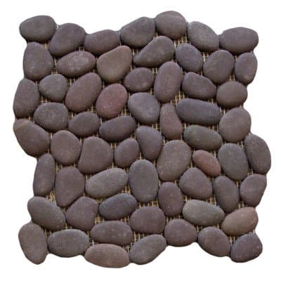 Venetian Random Sized Pebble Unpolished Mosaic in Chocolate