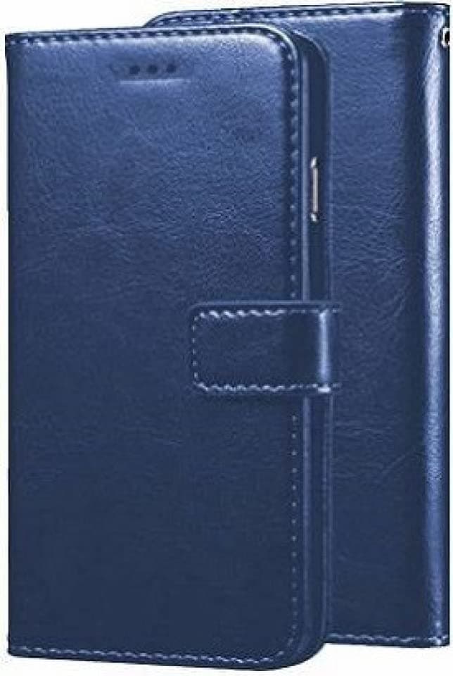 Kdeon Faux Leather Mobile Phone Flip Cover for Tecno Spark 6 Go, Tecno Spark Go 2021, Tecno Spark Go 2020, (Blue, Cases with Holder) - Pack of 1