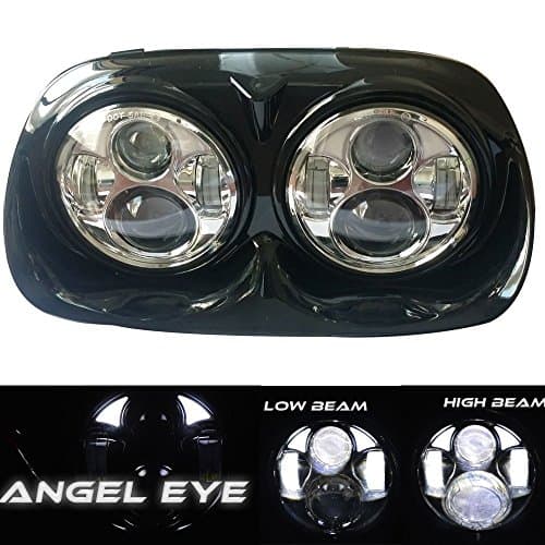 TURBO SII Dual LED Headlight for 2004~2013 Harley Davidson Road Glide (CHROME) Motocycle Projector Day Maker Replacement