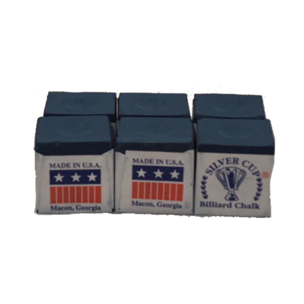 Set of 6 Blue Billiard Pool Cue Chalk