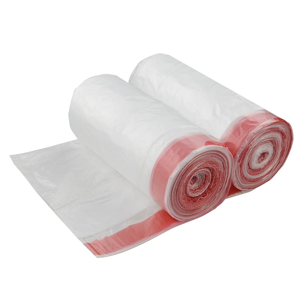 30L Drawstring Bin Liners, Clear, 120 Bags