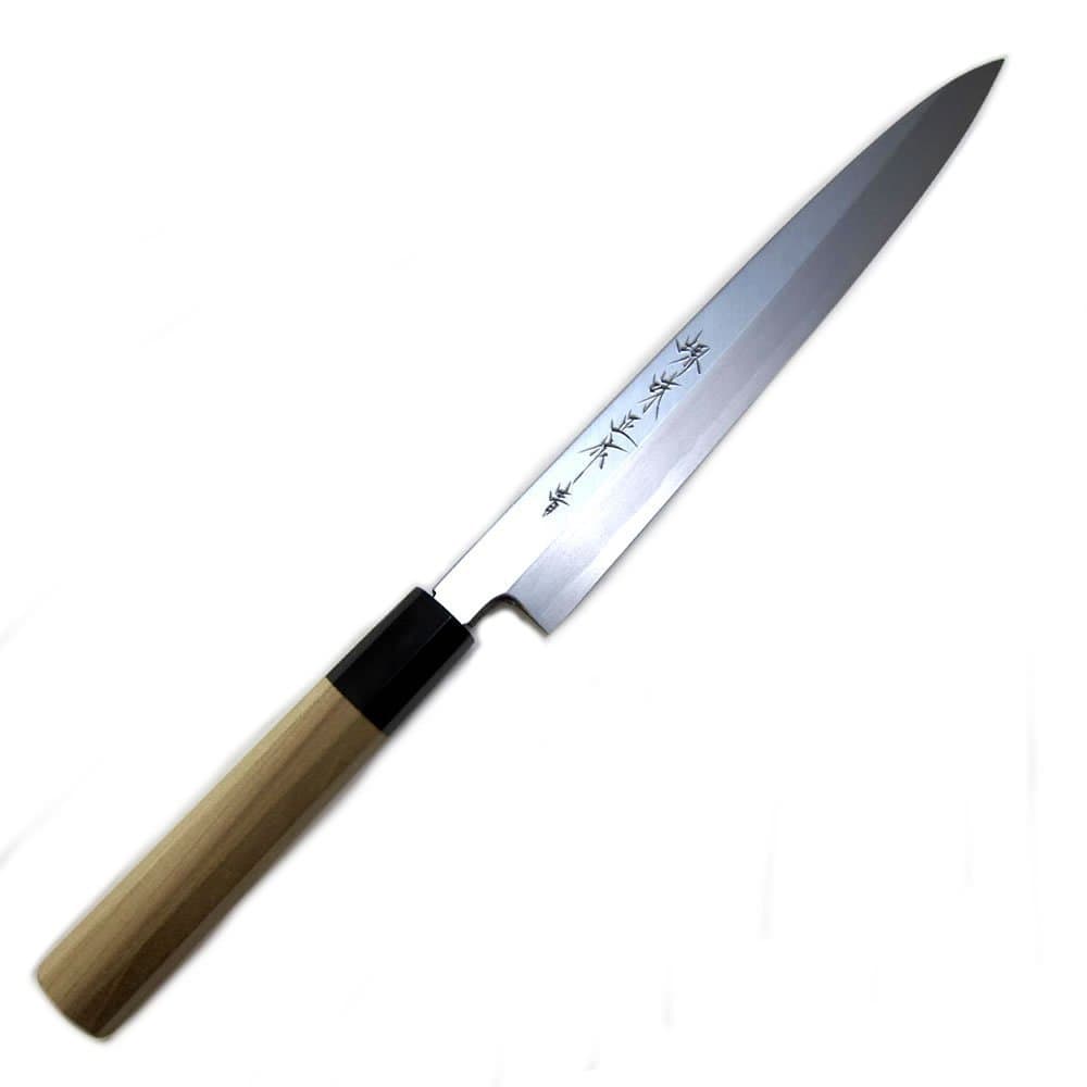 Houcho.com Sakai Ajimasa, Genuine Sakai-Manufactured, 9.4" (240mm) Kasumi Blue Steel Yanagiba Sushi Knife
