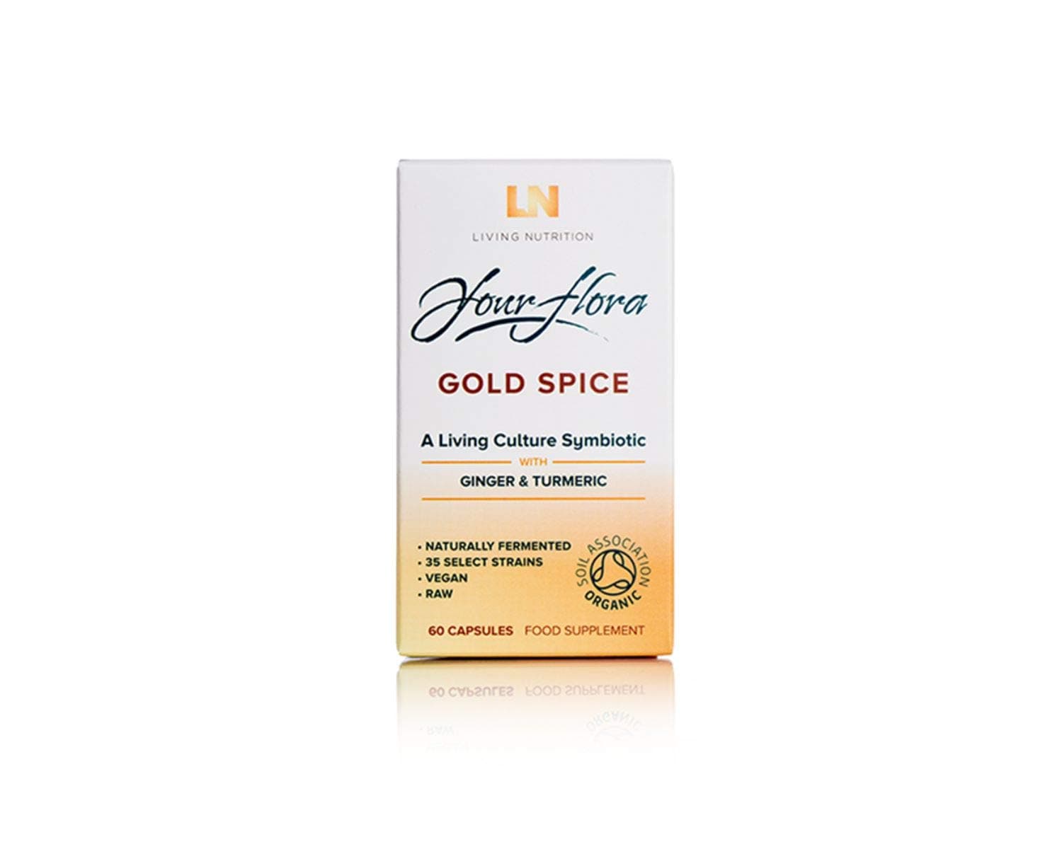 Living Nutrition Organic Your Flora Gold Spice with Ginger & Turmeric 60 Capsules, 0.041 kg