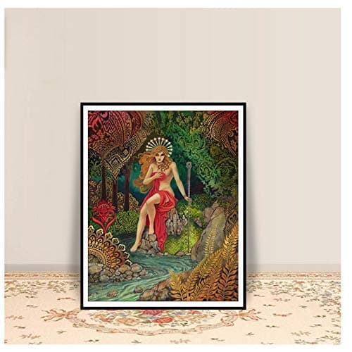 arteWOODS Empress Tarot Goddess Of Abundance Art Nouveau Print Pagan Mythology Psychedelic Bohemian Gypsy Goddess Posters-50x70cm frameless