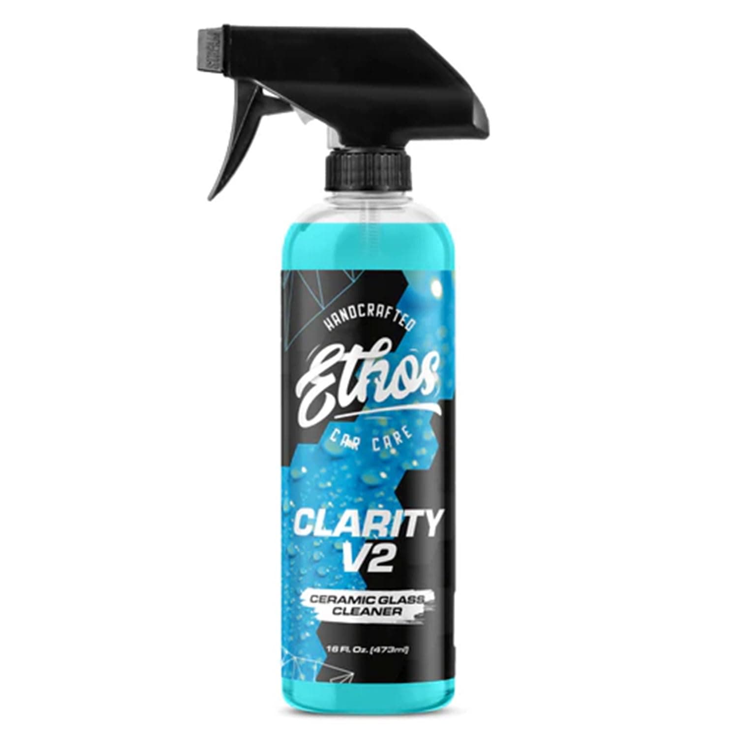 Ethos Clarity V2 – Ceramic Glass Cleaner & Windshield Water Repellent | Streak-Free Auto Glass Cleaner for Car Windows, Mirrors & Tinted Glass | Hydrophobic Protection
