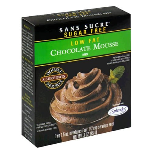 Sans Sucre Sugar-Free Low-Fat Chocolate Mousse Mix, 3-Ounce Packages (Pack of 12)