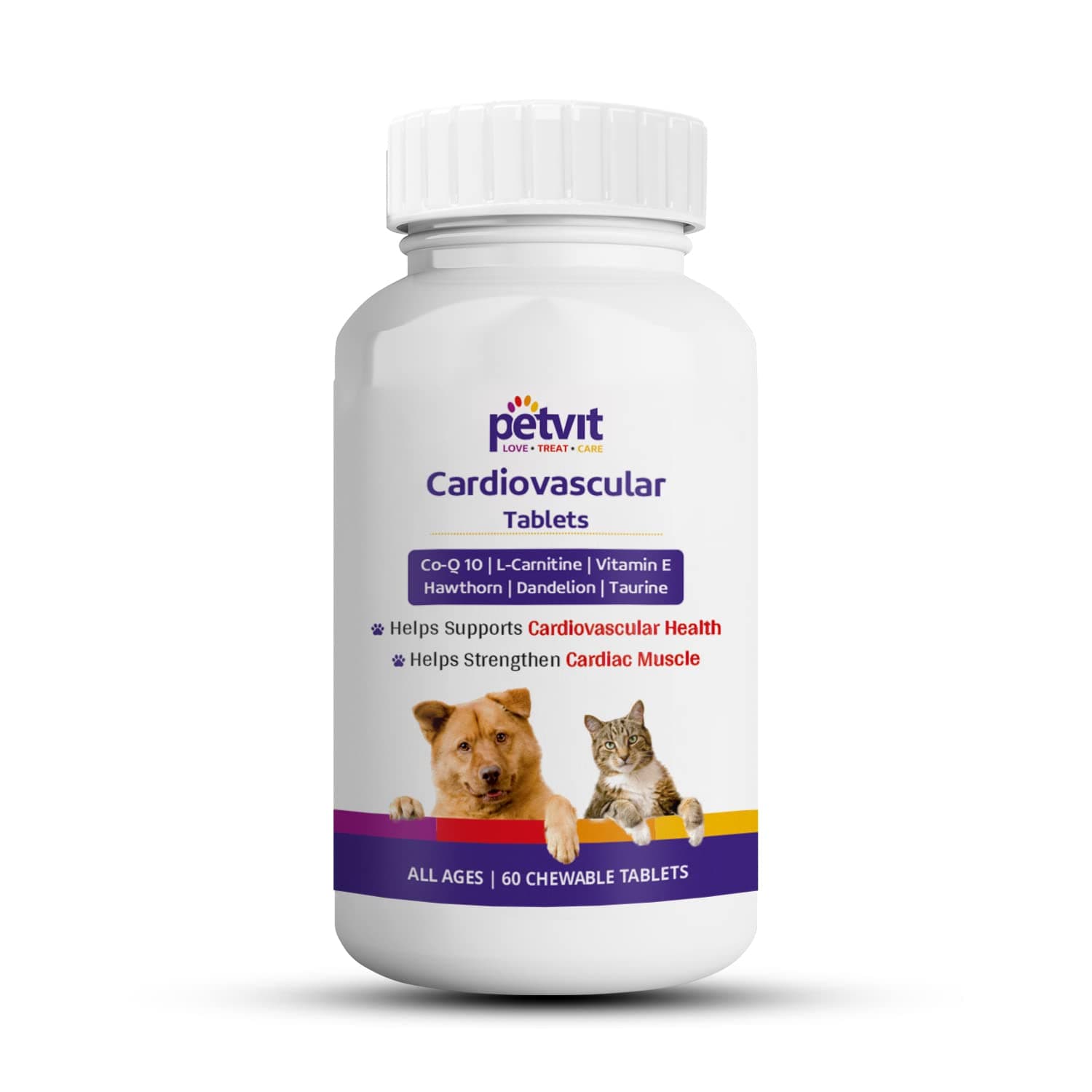 Cardiovascular Dog Supplement Tablets | for All Age & Breeds | Beneficial for Heart Health | 60 Tablets