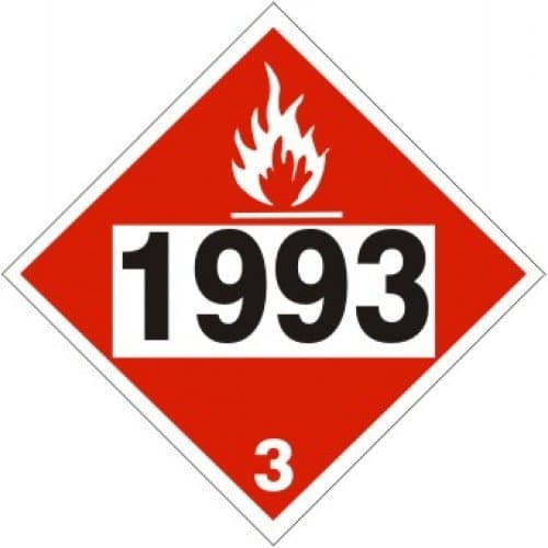 Safehouse Signs DOT-96759"1993 Flammable Liquids Class 3" Placard