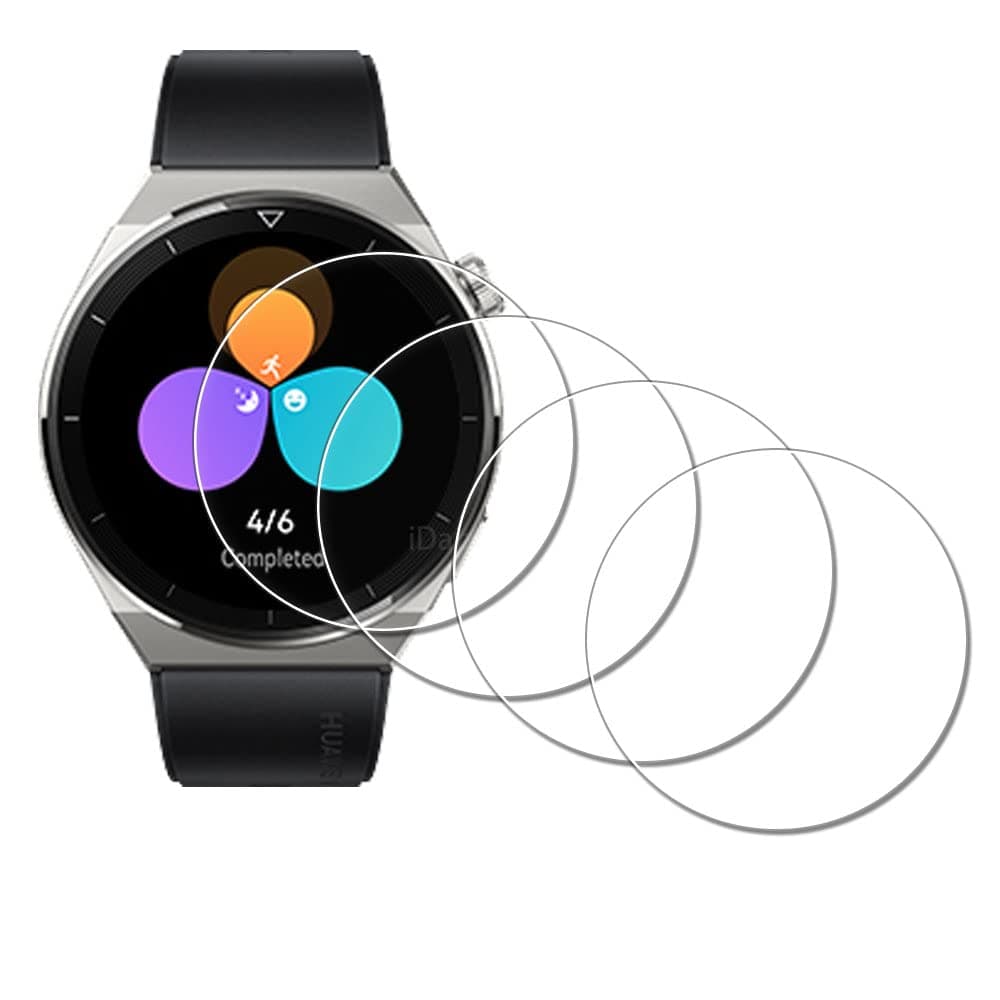 Screen Protector for HUAWEI Watch GT3 Pro GT 3 pro 46 mm Smartwatch [4 Pack] Tempered Glass Anti-Scratch Bubble-Free Easy Installation