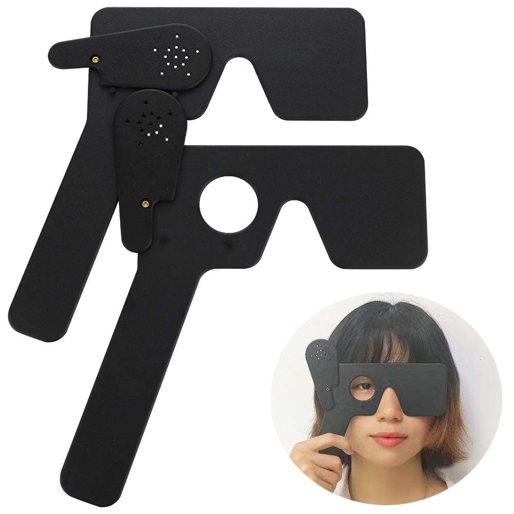 DQITJ 2 Pack Ophthalmic Eye Occluder for Ophthalmologists, Optometrists and Orthoptists Eye Exam Tool (Black)