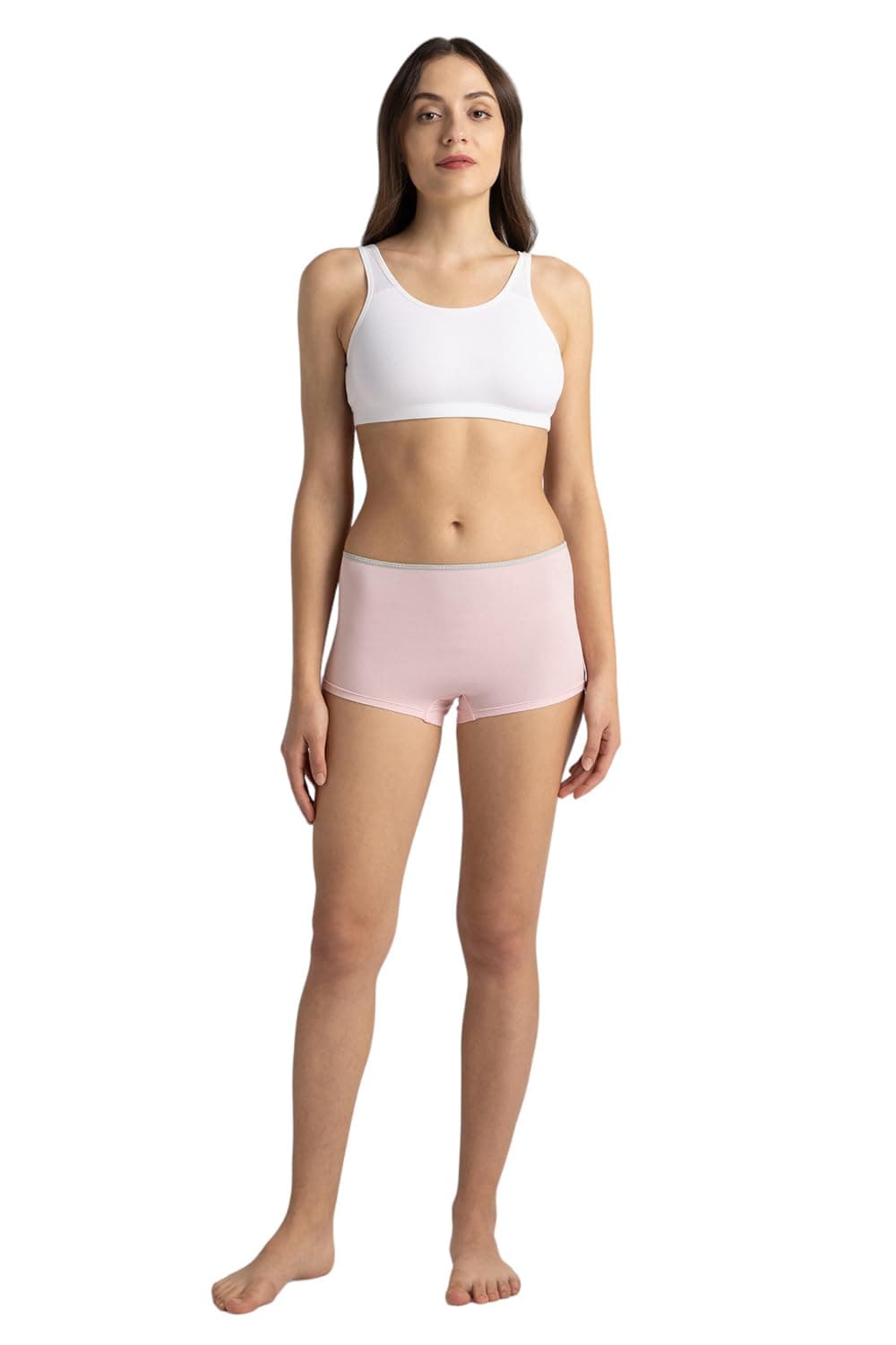 Women Cotton Blend Anti Bacterial Boyshorts - Moisture Wicking, Full Coverage