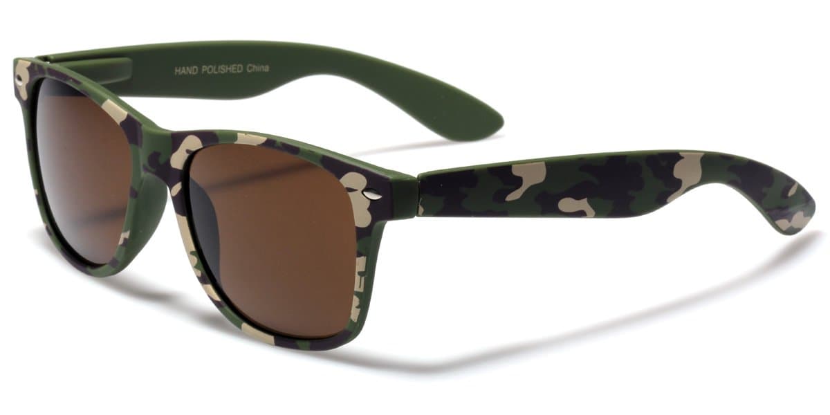 Classic Men's Retro Sunglasses - Camouflage Smooth Matte Finish Frame