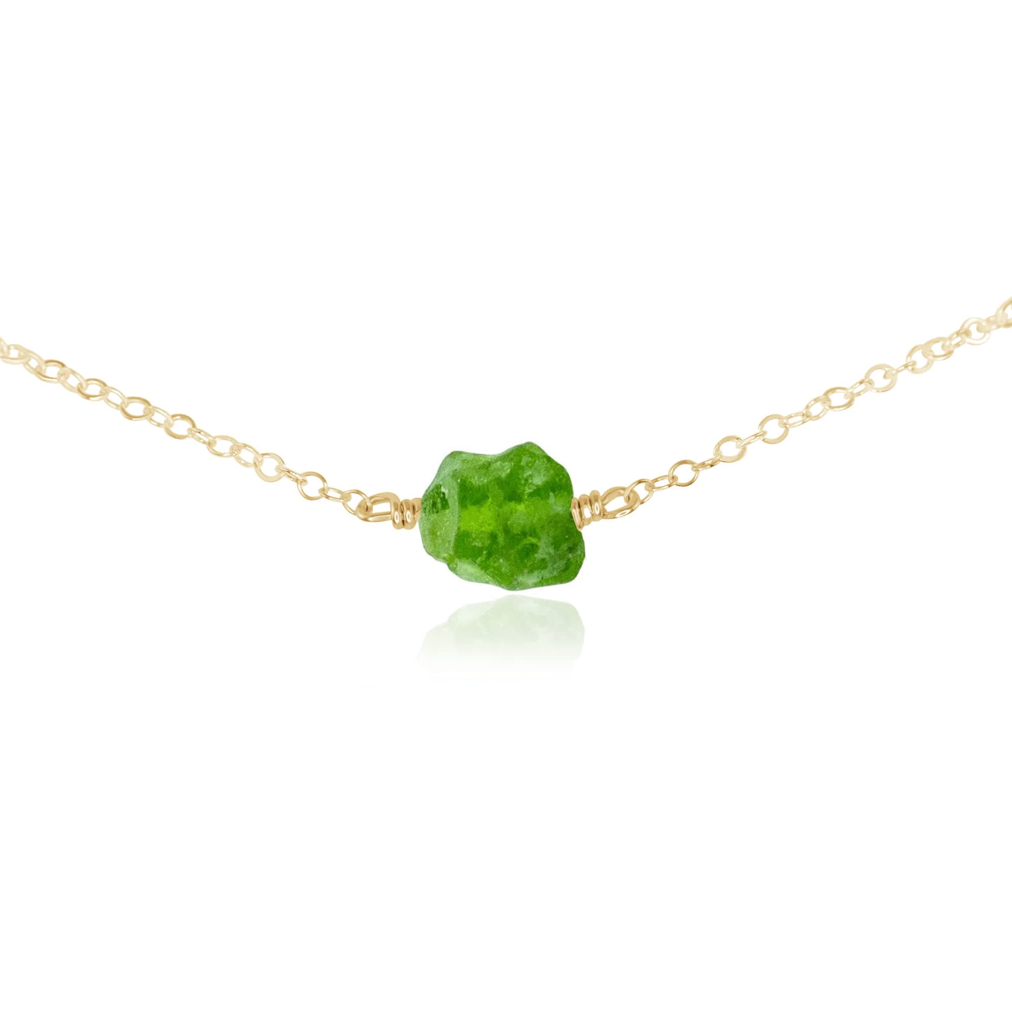 Luna Tide Peridot Raw Nugget Choker in 14k Gold Fill