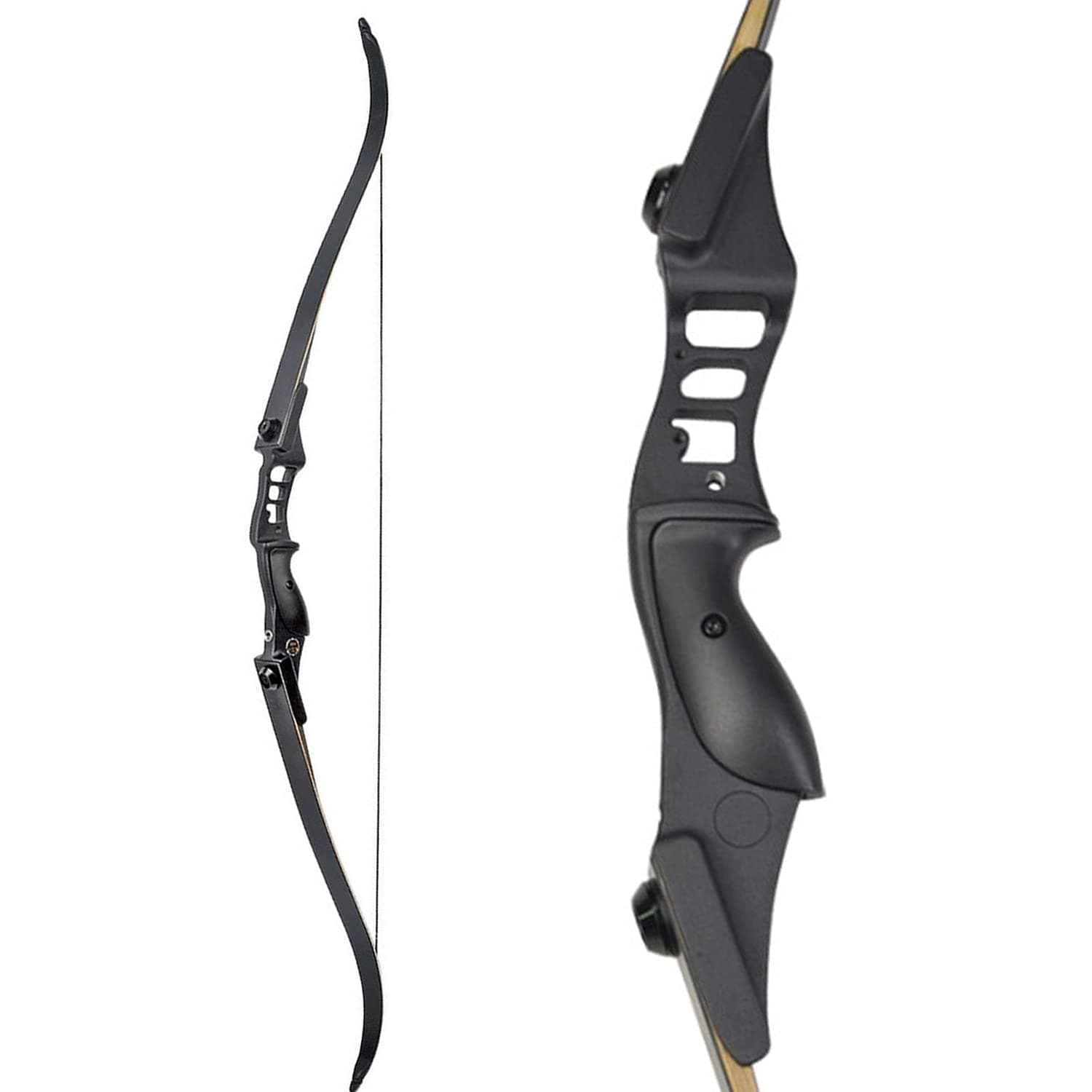 Junxing F177 Archery 54" Takedown Recurve Bow 30-50lbs Hunting Long Bow Metal Riser for Outdoor Shooting Training Right Hand