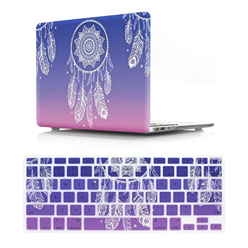 Macbook Air Case 13 inch Rubber Coated Soft Touch Hard Shell Protective Case Cover for Apple Macbook Air 13 A1466/A1369 with Keyboard Cover (13"Macbook Air(A1466/A1369), Light Blue)