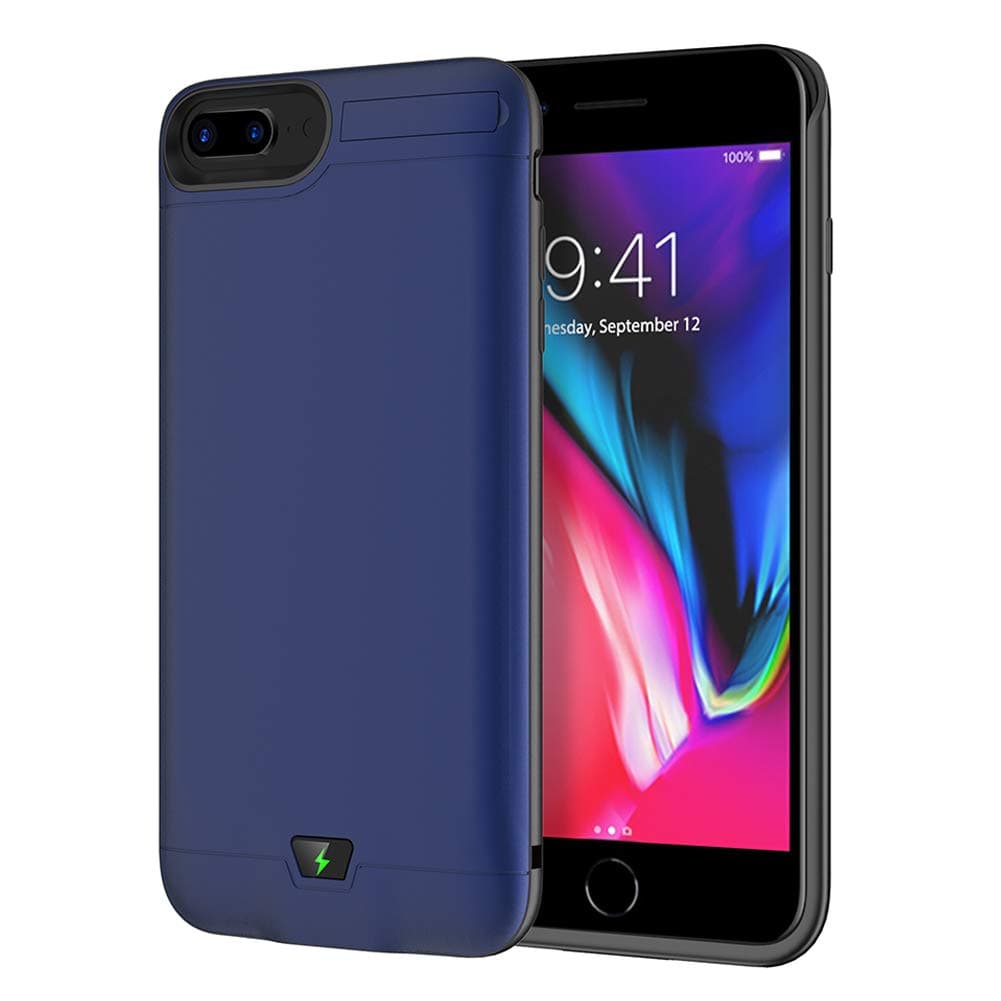 Battery Case for iPhone 6 Plus/6S Plus/7 Plus/8 Plus, 8500mAh Portable Charging Case Protective Rechargeable Charger Case Extended Battery Compatible with iPhone 6 Plus,6S Plus,7 Plus,8 Plus (Blue)