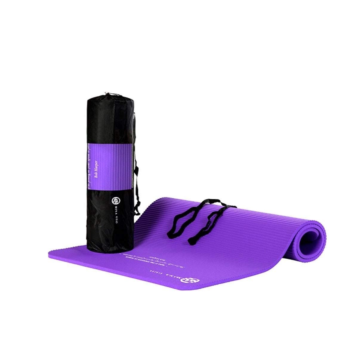 Yoga Mat, Thick 15mm, Lengthening And Widening Exercise Mat, 185 * 80cm Dark Blue,including Strap Net Bag (Color : Purple, Size : 185cm*80cm)