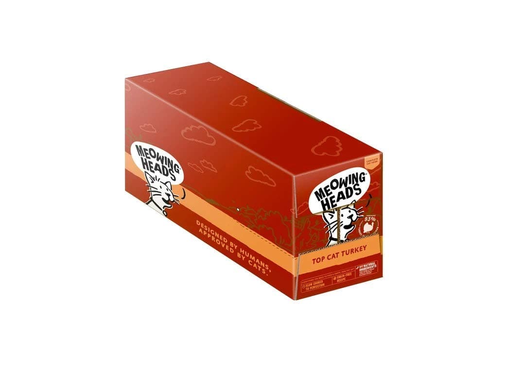 Wet Cat Food - Top-Cat Turkey - 93% Natural Turkey, Chicken & Beef Pouches with No Artificial Flavours, Grain-Free Recipe (10 x 100g)