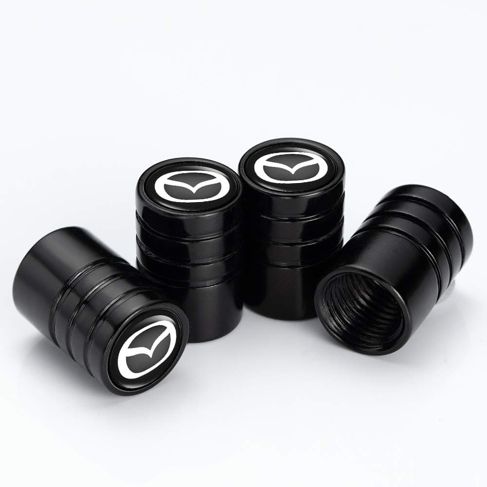 PATWAY 4 Pcs Metal Car Wheel Tire Valve Stem Caps for Mazda 3 Axela 6 ATENZA MX-5 CX-3 CX-4 CX-5 Logo Styling Decoration Accessories.