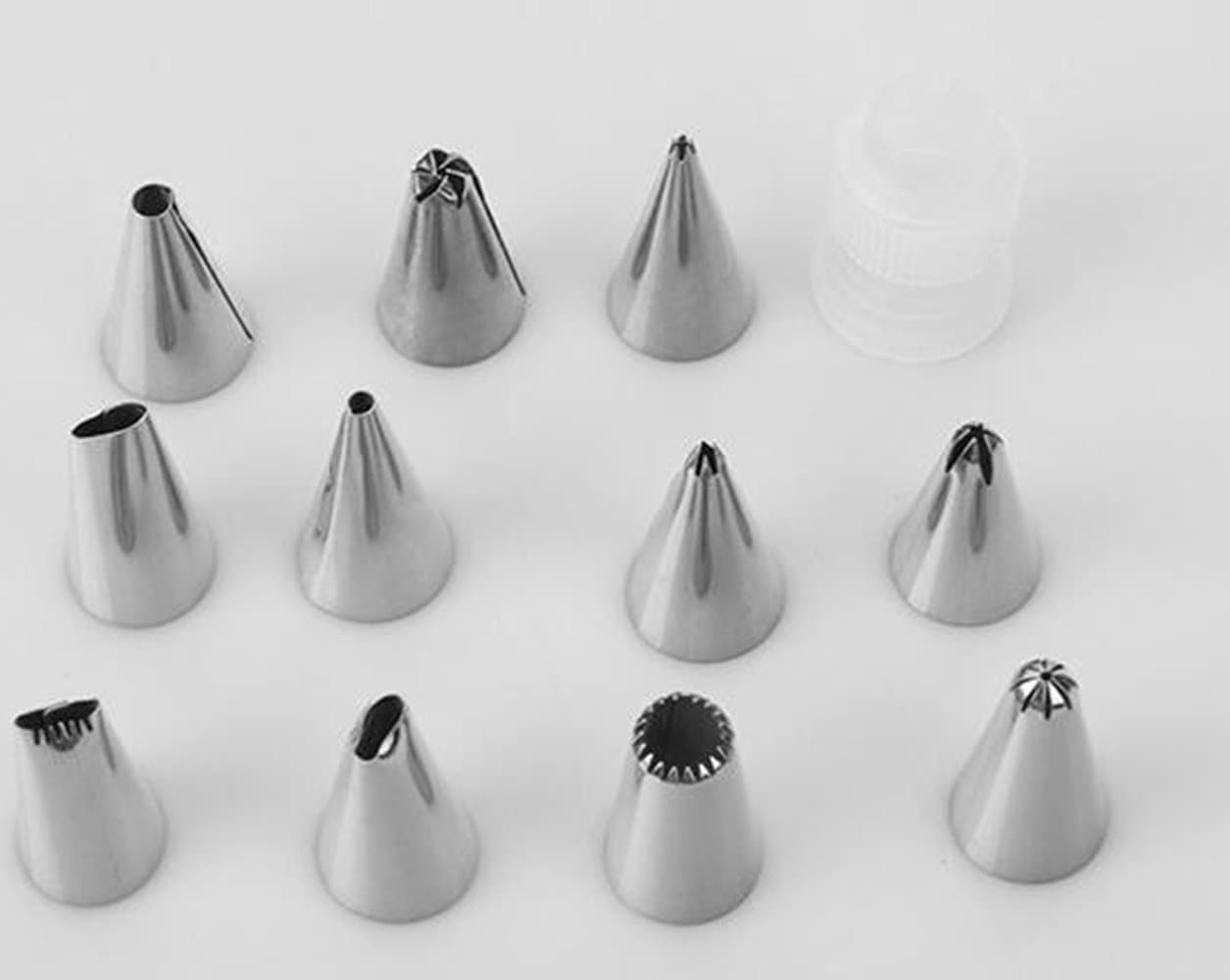 LongTN Stainless Steel Icing Piping Nozzles Pastry Tips Set for Cake Decorating Decoration Baking Tool (12 Pcs)