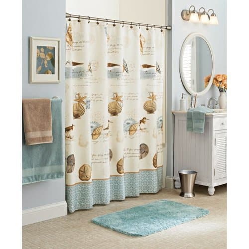 Coastal Beach Fabric Shower Curtain