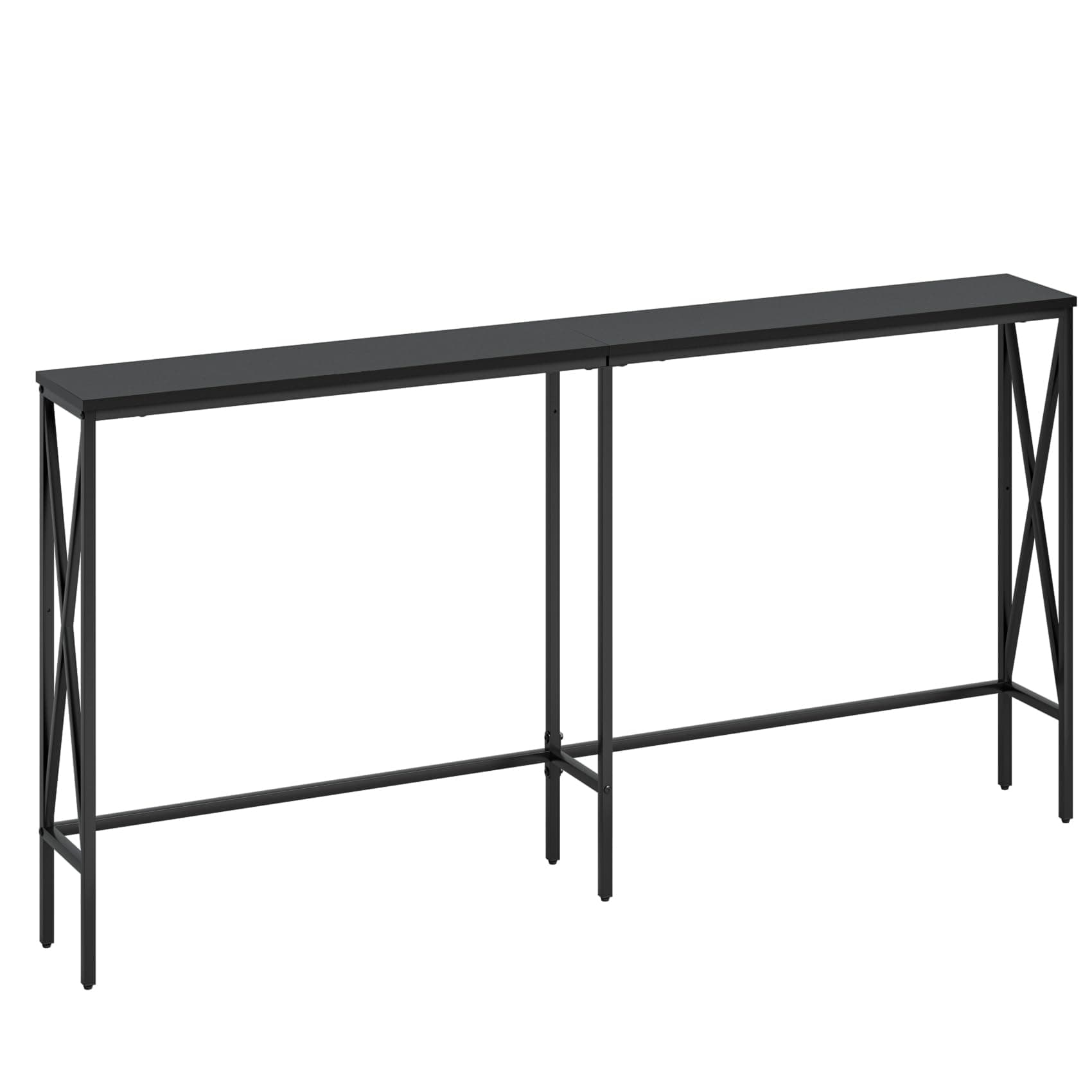Masupu jiaochakuan Sofa Table (Classic Black, 8" W x 63" L x 31.7" H)