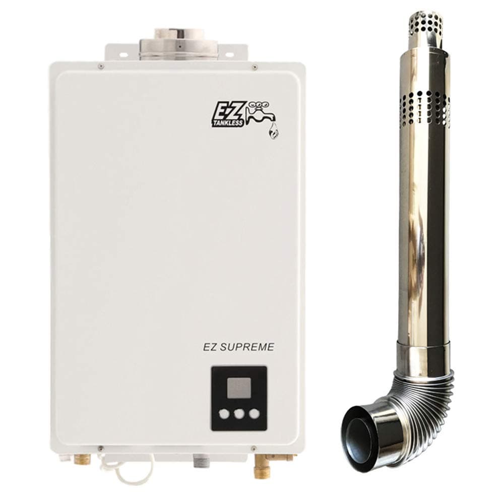 EZ Supreme Tankless Water Heater - 6.4 GPM - Propane (LPG) Gas - Indoor Whole Home - Digital Display - Direct Vent Exhaust Included
