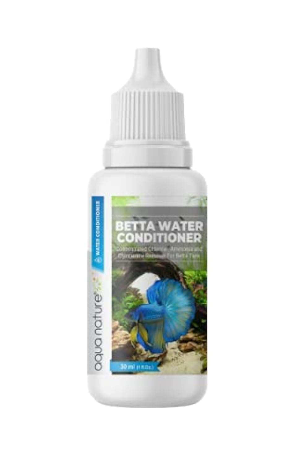 AquaNature® Betta Water Conditioner Concentrated Chlorine Ammonia and Chloramine Remover for Betta Fish Tanks 30ml