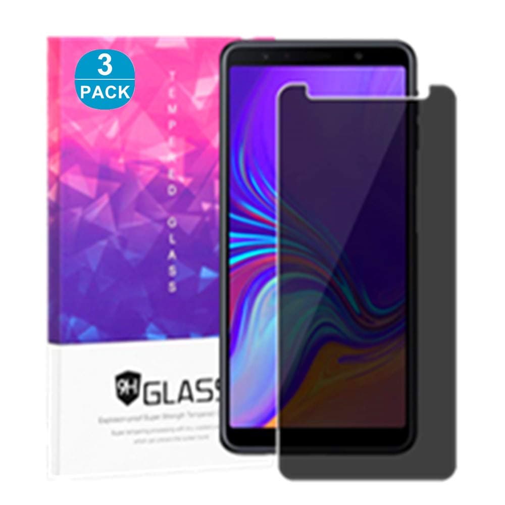 [3 Pack] Galaxy A7 2018 Screen Protectors, Folice Privacy Anti-Spy 9H Hardness [Anti-fingerprint] [Bubble-Free] Premium Tempered Glass Screen Protector for Samsung Galaxy A7 2018 (3-Pack)