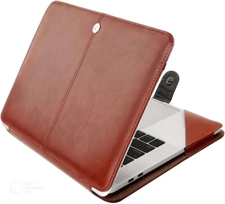 Flausen Original PU Leather 14 Inch Laptop Cover for Dell Latitude 14 7480 (Brown -1993)