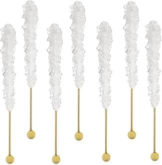 White Rock Candy Lollipops Pops Candy Suckers, 6.5" (3-Pack)